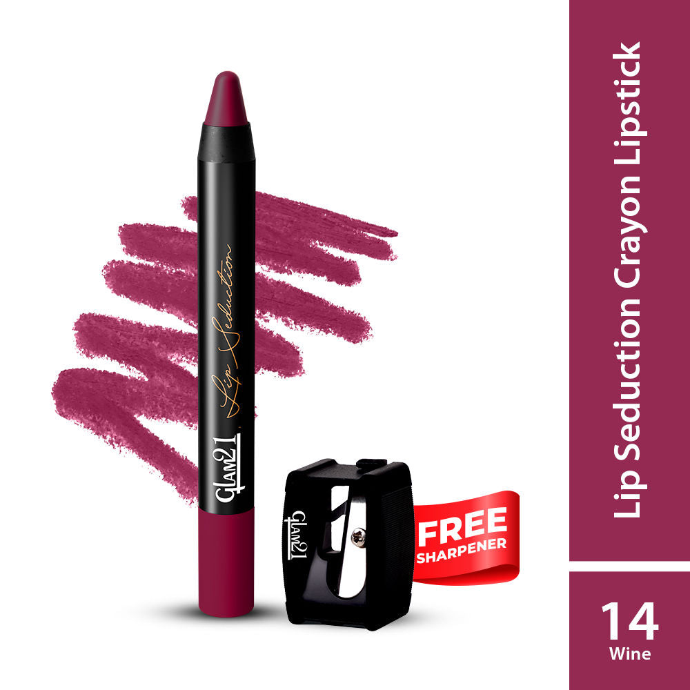 GLAM21 Lip Seduction Non- Transfer Crayon Lipstick - Wine (3.6g)