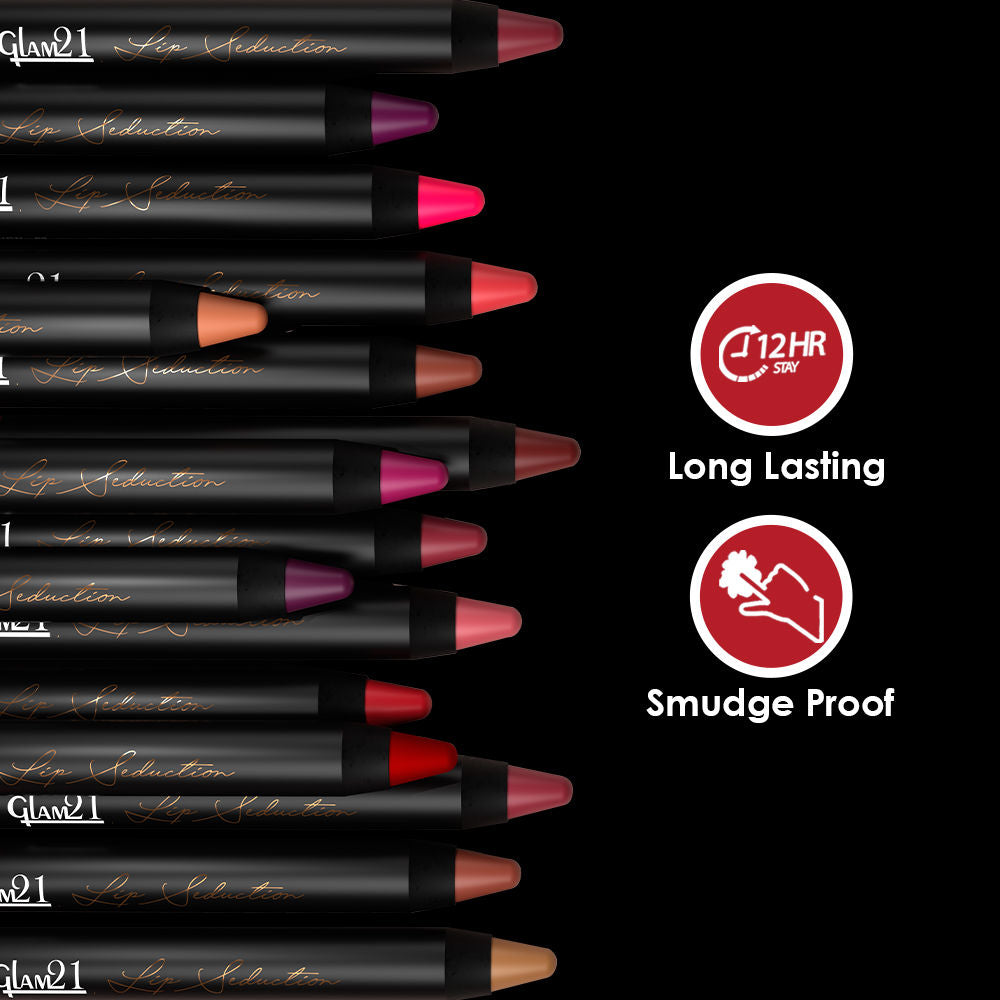 GLAM21 Lip Seduction Non- Transfer Crayon Lipstick - French Wine (3.6g)