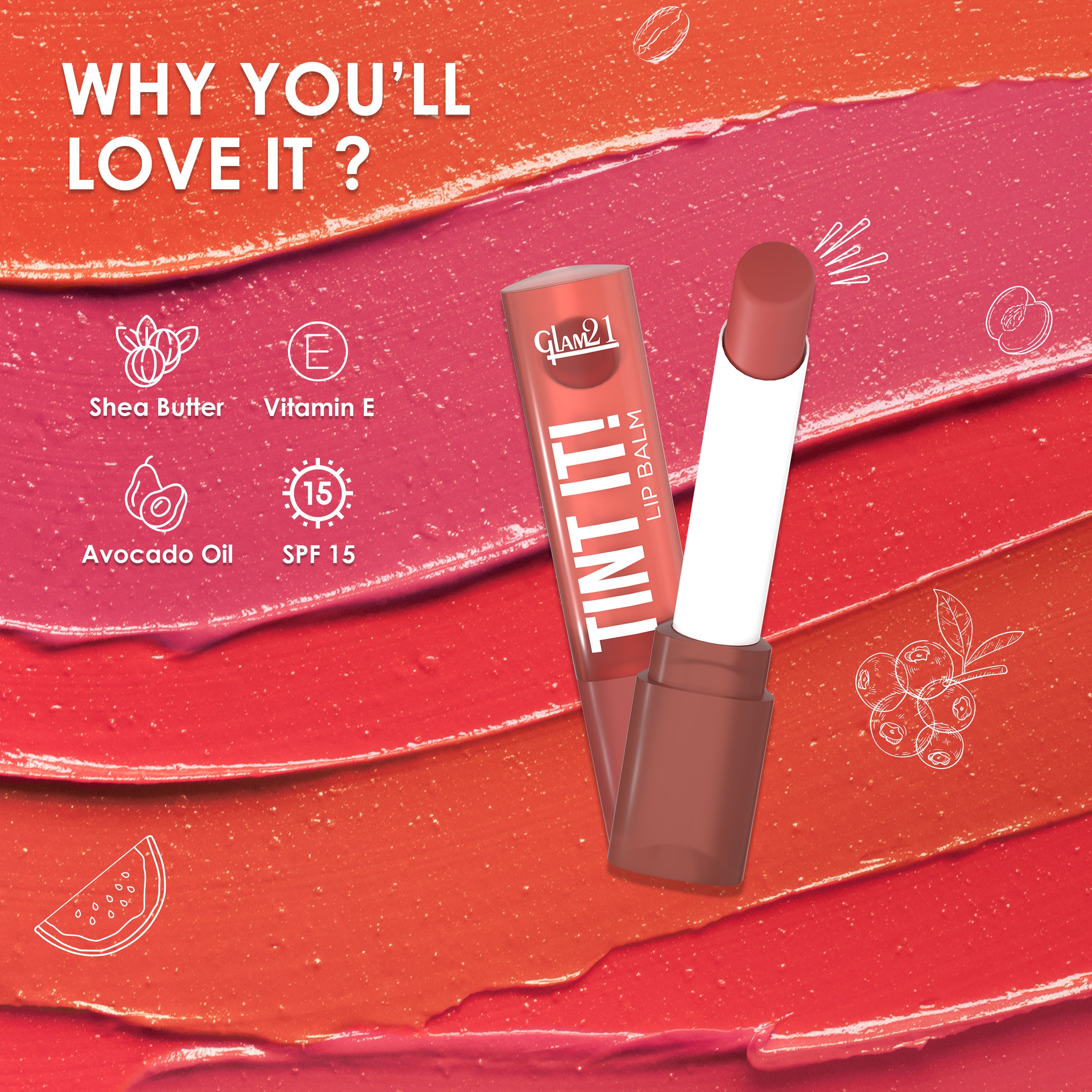 GLAM21 Tint It Lip Balm - Cranberry (3.5g)