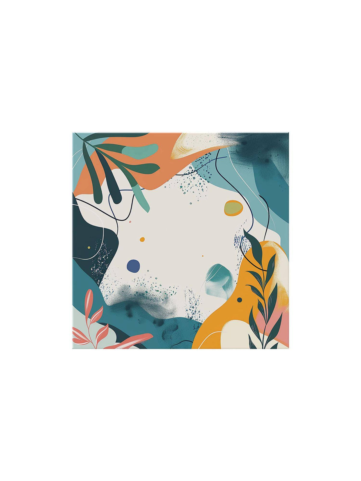999Store Vibrant Abstract Botanical Art Print Geometric Painting For Modern Home Decor