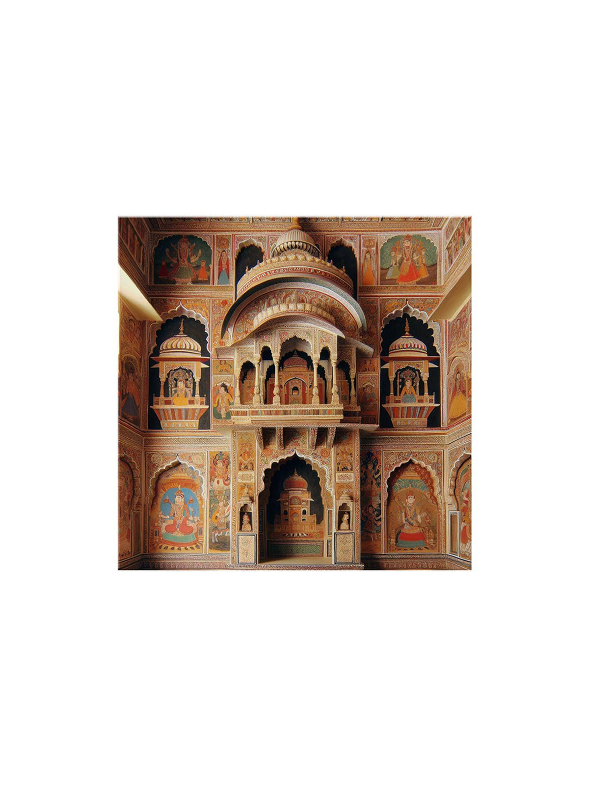 999Store Architectural Art Print - Intricate Interior With Richly Decorated Murals And Carvings · Free Size