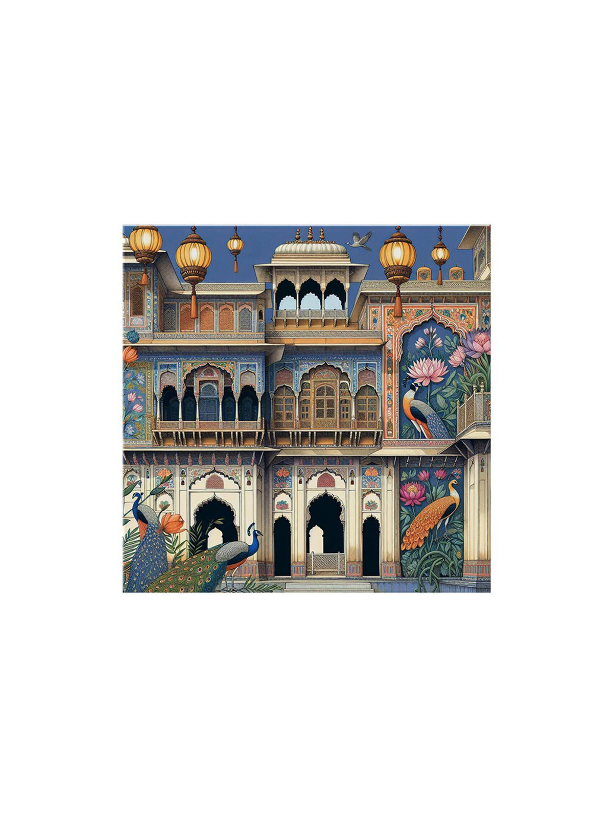 999Store Palace Art Print Intricate Murals, And Elegant Peacocks