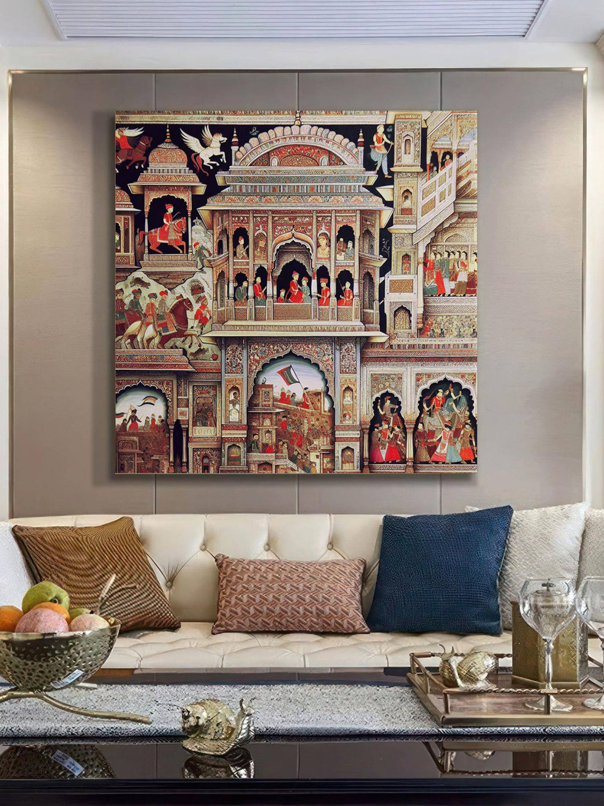 999Store Palace Art Print Intricate Murals, And Cultural Figures