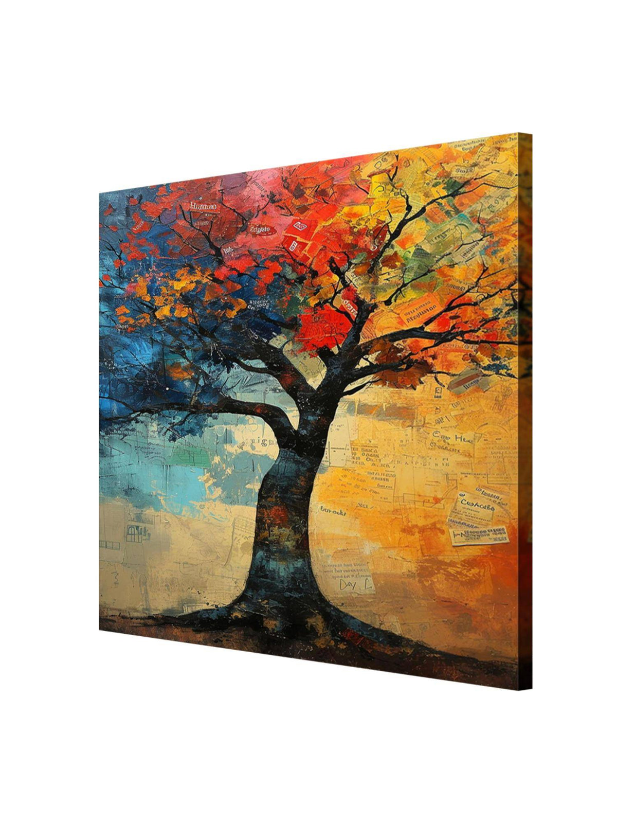 999Store The Tree Of Seasons With Branches Filled With Vibrant Colourful Leaves Painting For Wall