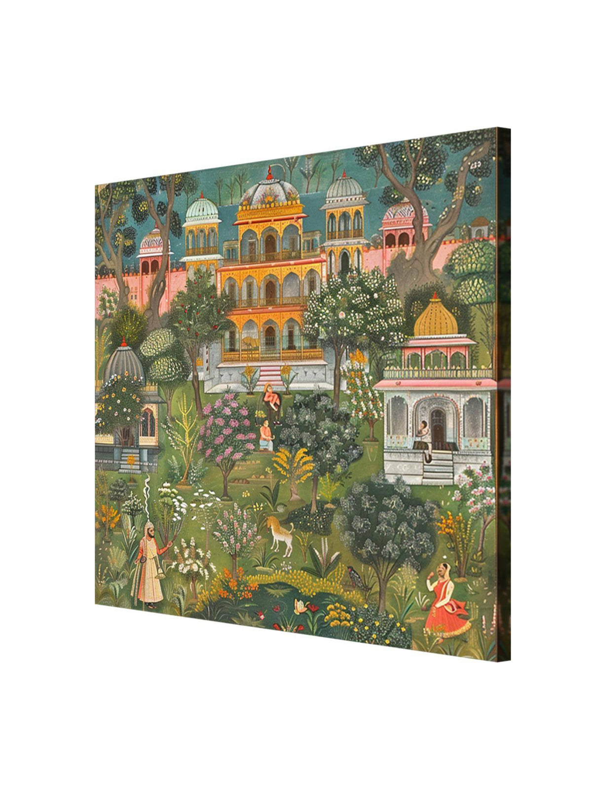 999Store Garden Of Serenity Of A Detailed Lush Garden With A Traditional Palace Mughal Paintings