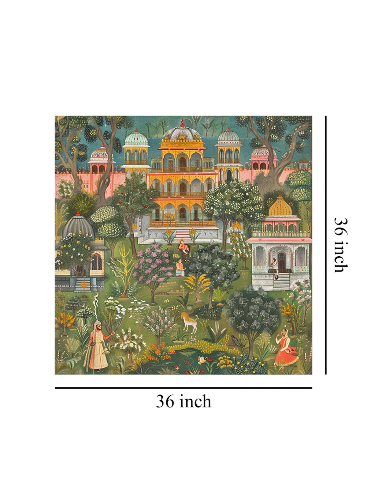 999Store Garden Of Serenity Of A Detailed Lush Garden With A Traditional Palace Mughal Paintings