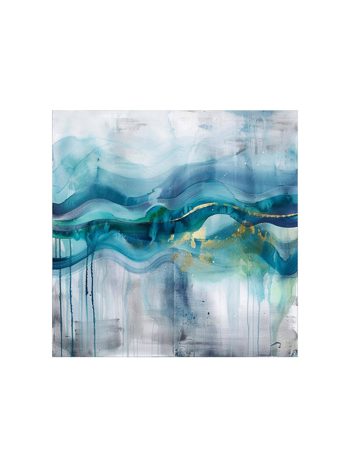 999Store Waves Of Tranquillity Blue And Green Colors Representing Waves Abstract Art Wall Painting