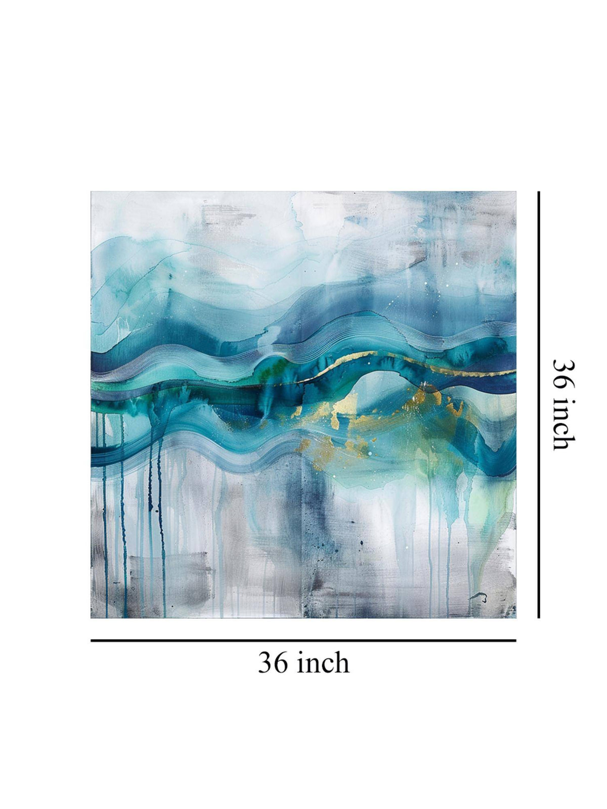 999Store Waves Of Tranquillity Blue And Green Colors Representing Waves Abstract Art Wall Painting
