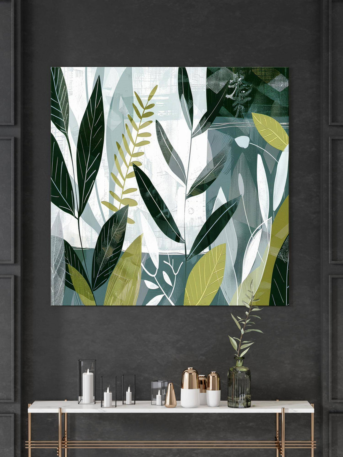 999Store Whispers Of The Forest Abstract Green Foliage Abstract Painting For Living Room