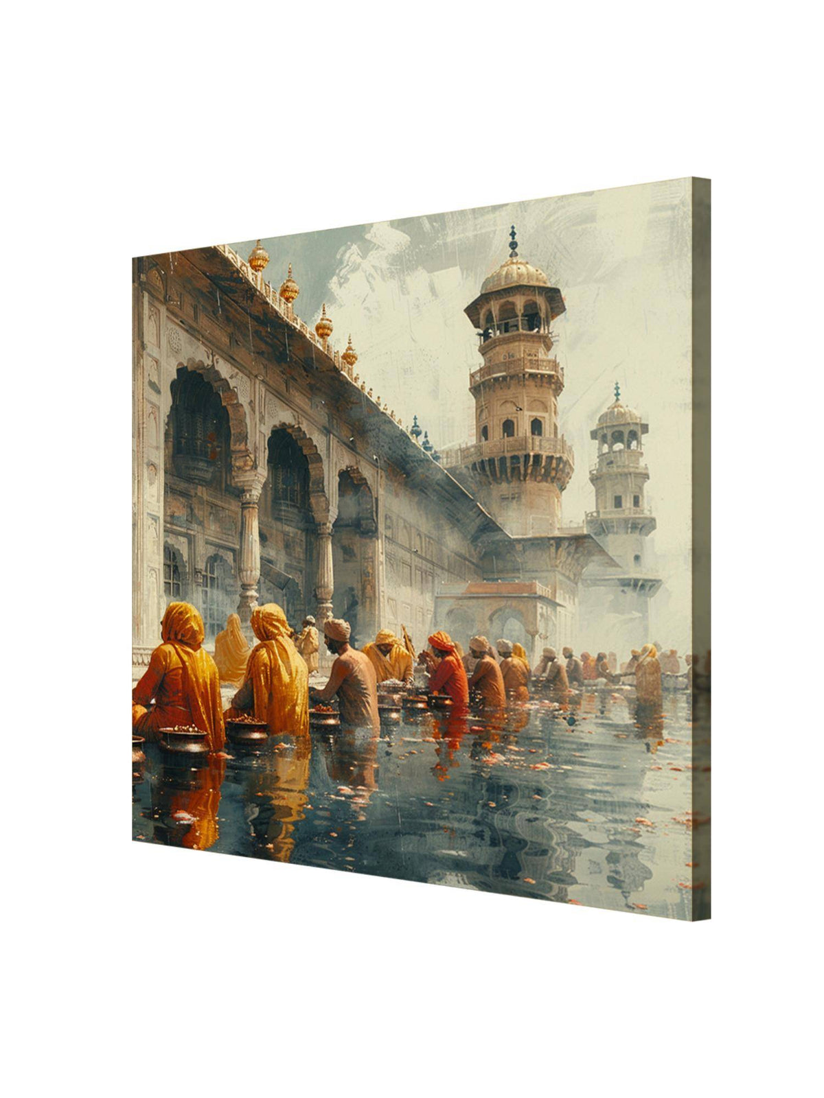999Store Spiritual Ambiance Of Pilgrims Engaging In A Ritualistic Banaras Ghat Paintings