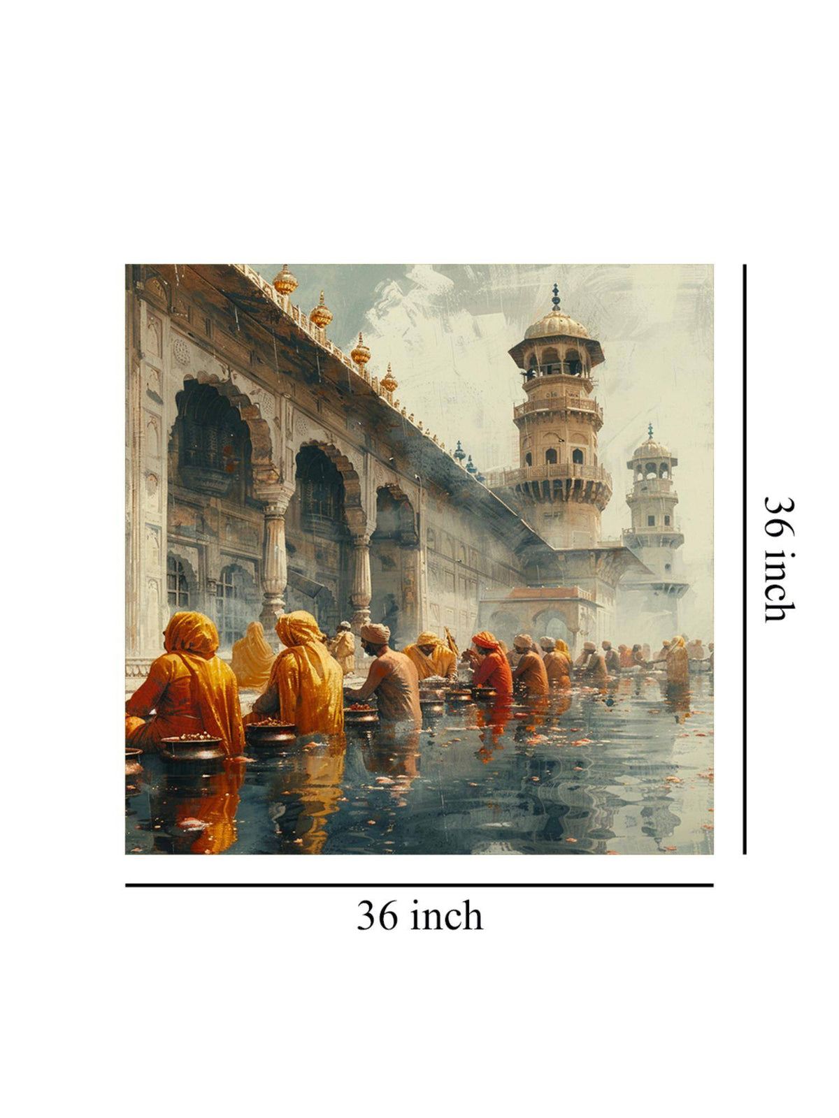 999Store Spiritual Ambiance Of Pilgrims Engaging In A Ritualistic Banaras Ghat Paintings