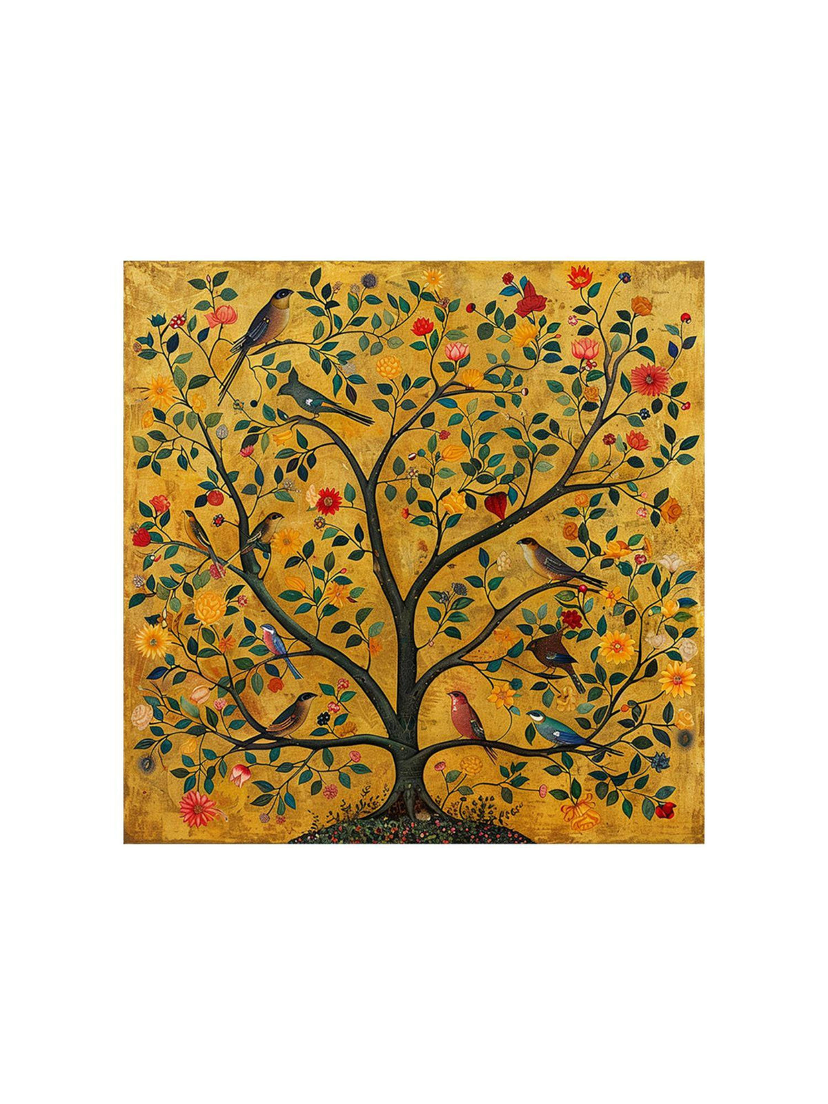 999Store Representation Of A Tree Adorned With Various Birds Of Life Painting