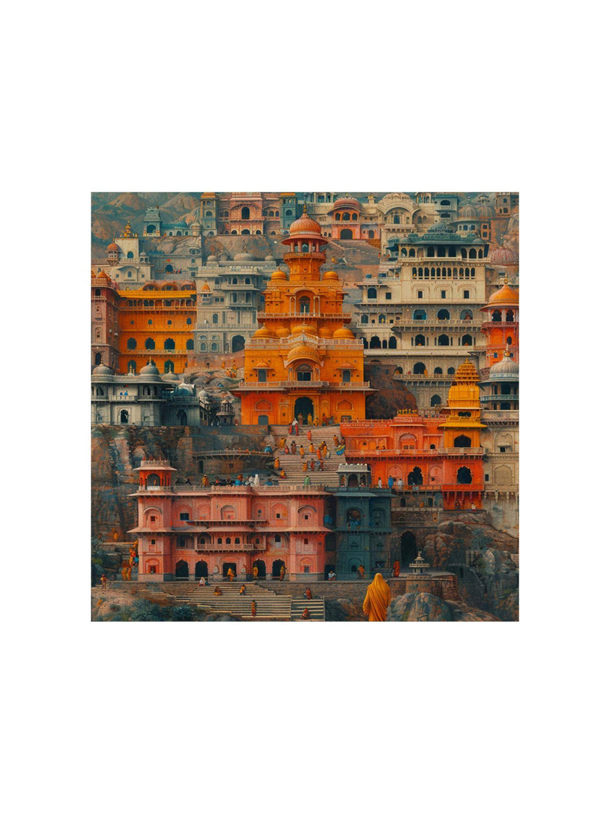 999Store Architecture Of The Densely Packed Buildings, Creating City Painting · Free Size