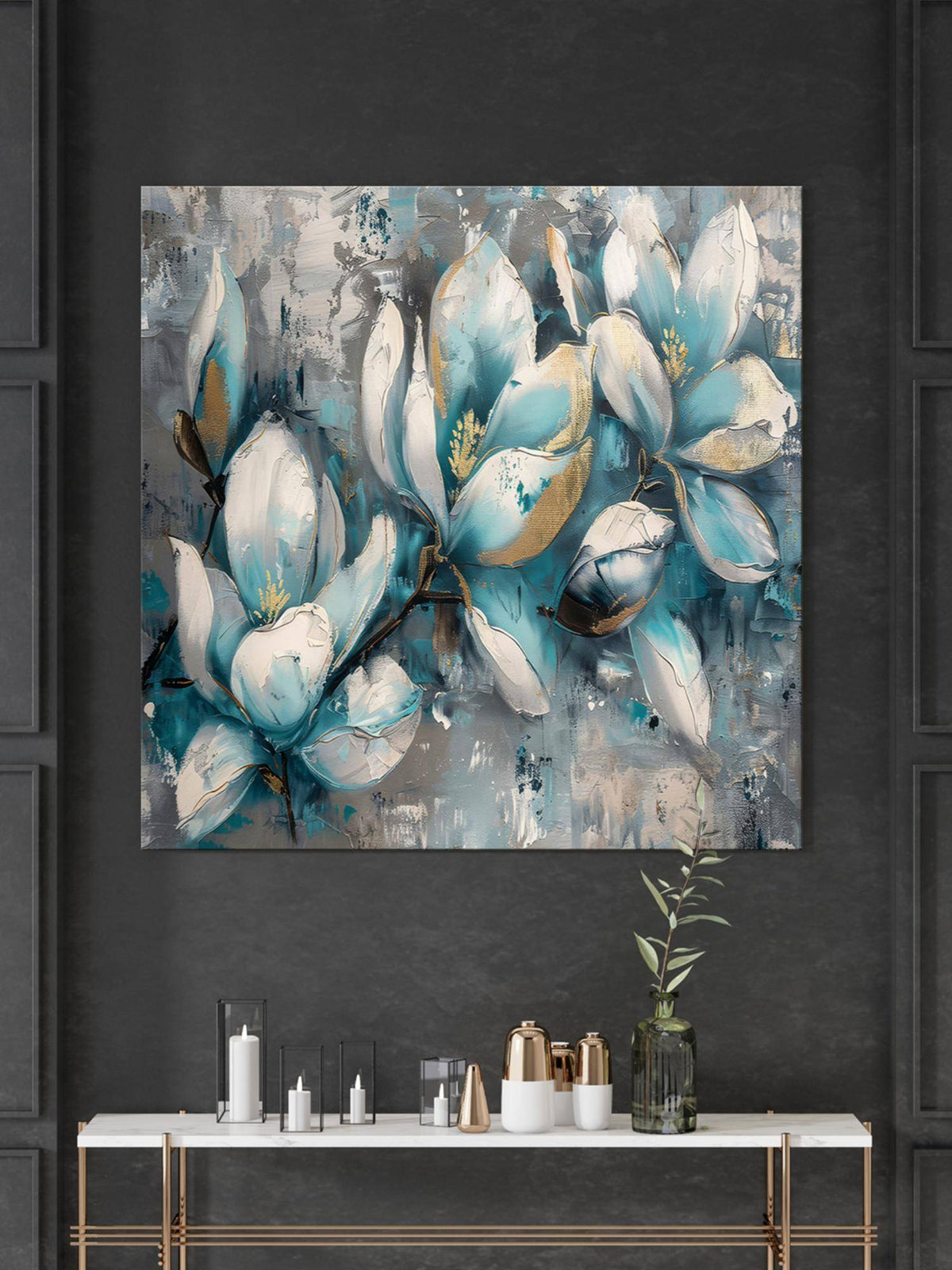 999Store Blossoms In Blue Flower Art Paintings For Bedroom · Free Size