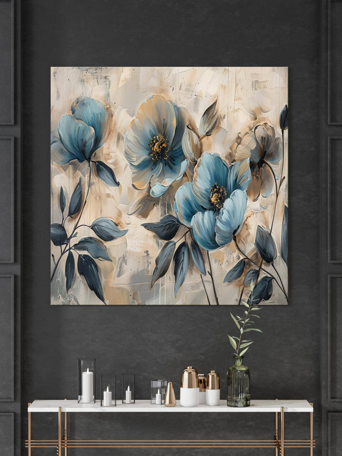 999Store Whispers Of Blue Blossoms Flowers Depicted In The Artwork Flowers Painting