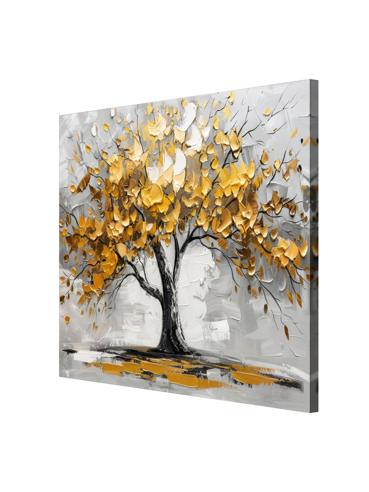 999Store Tree Art With Yellow Leaf And White Abstract Effect Modern Abstract Painting