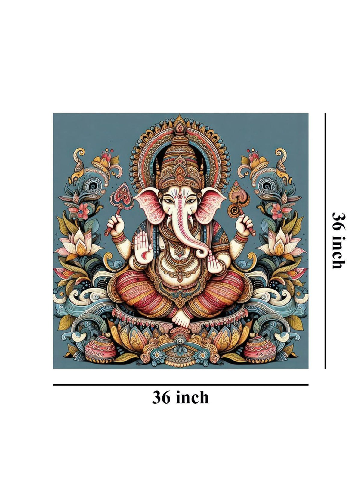 999Store Canvas Painting Ganesh Art, Indian Wall Decor, Religious