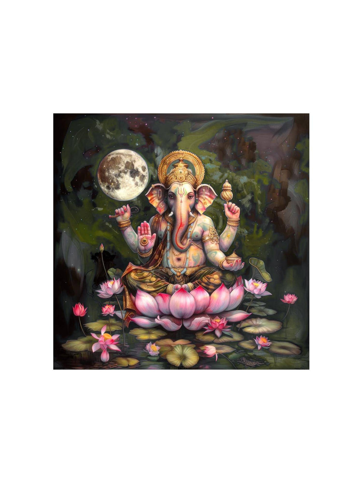 999Store Hindu Deity Art, Meditation Decor, Spiritual Canvas Painting