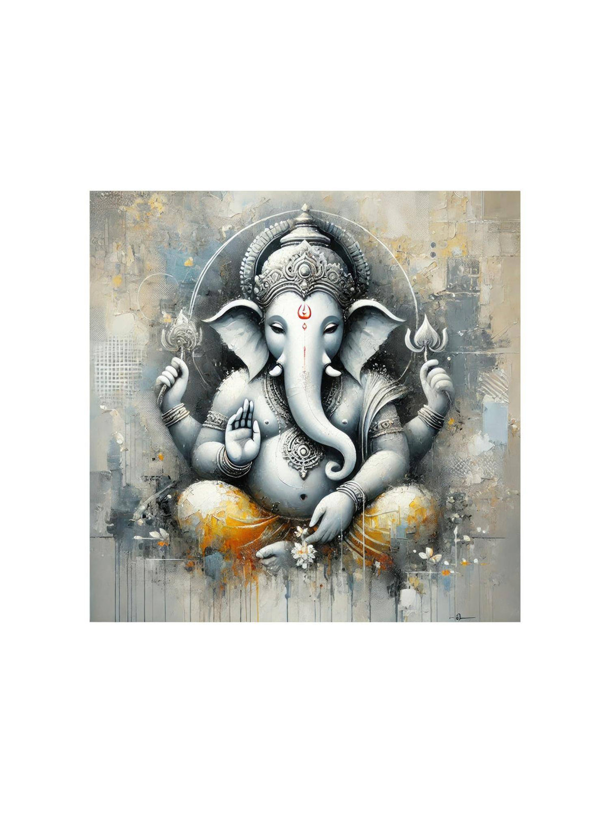 999Store Hinduism Art, Vedic Decor, Lord Ganesha Canvas Painting