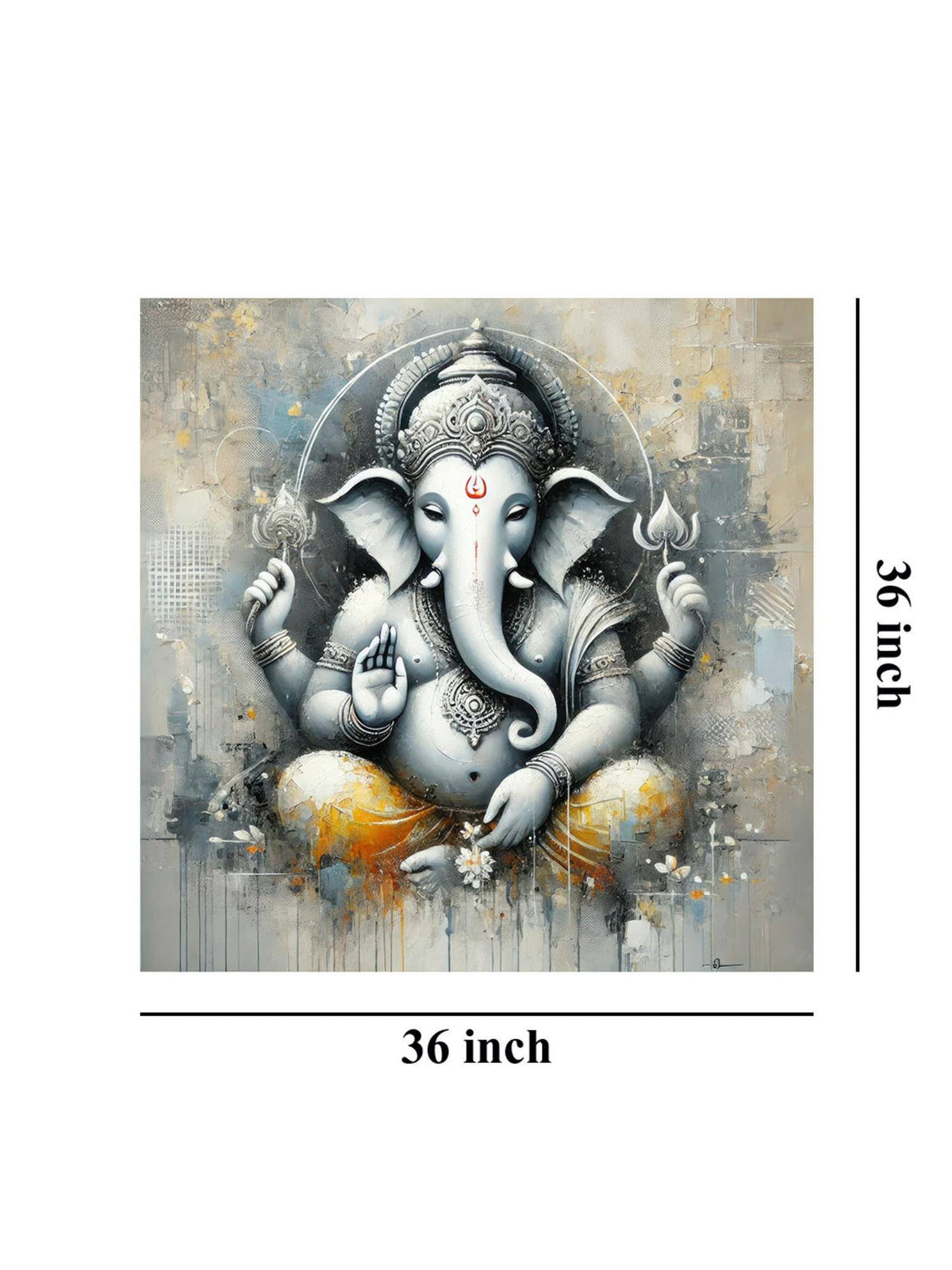 999Store Hinduism Art, Vedic Decor, Lord Ganesha Canvas Painting