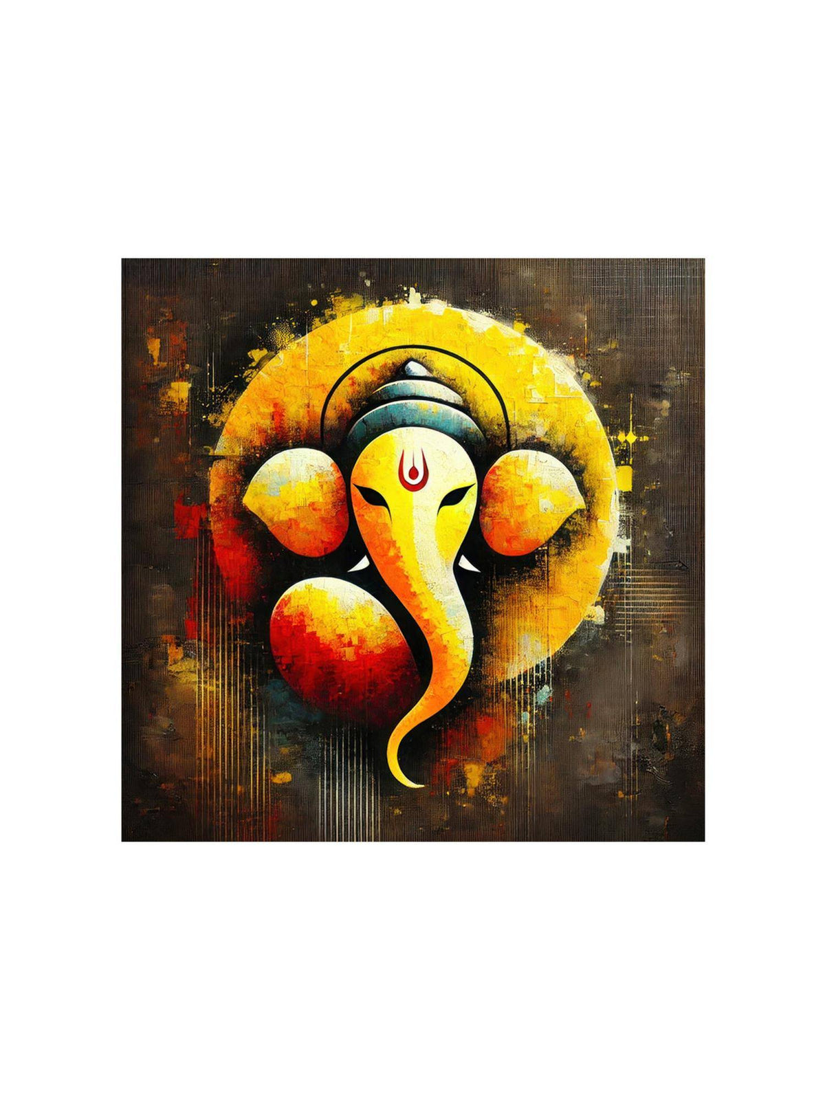 999Store Canvas Painting Indian Mythology Art, Meditation Wall Decor, Ganesh Canvas