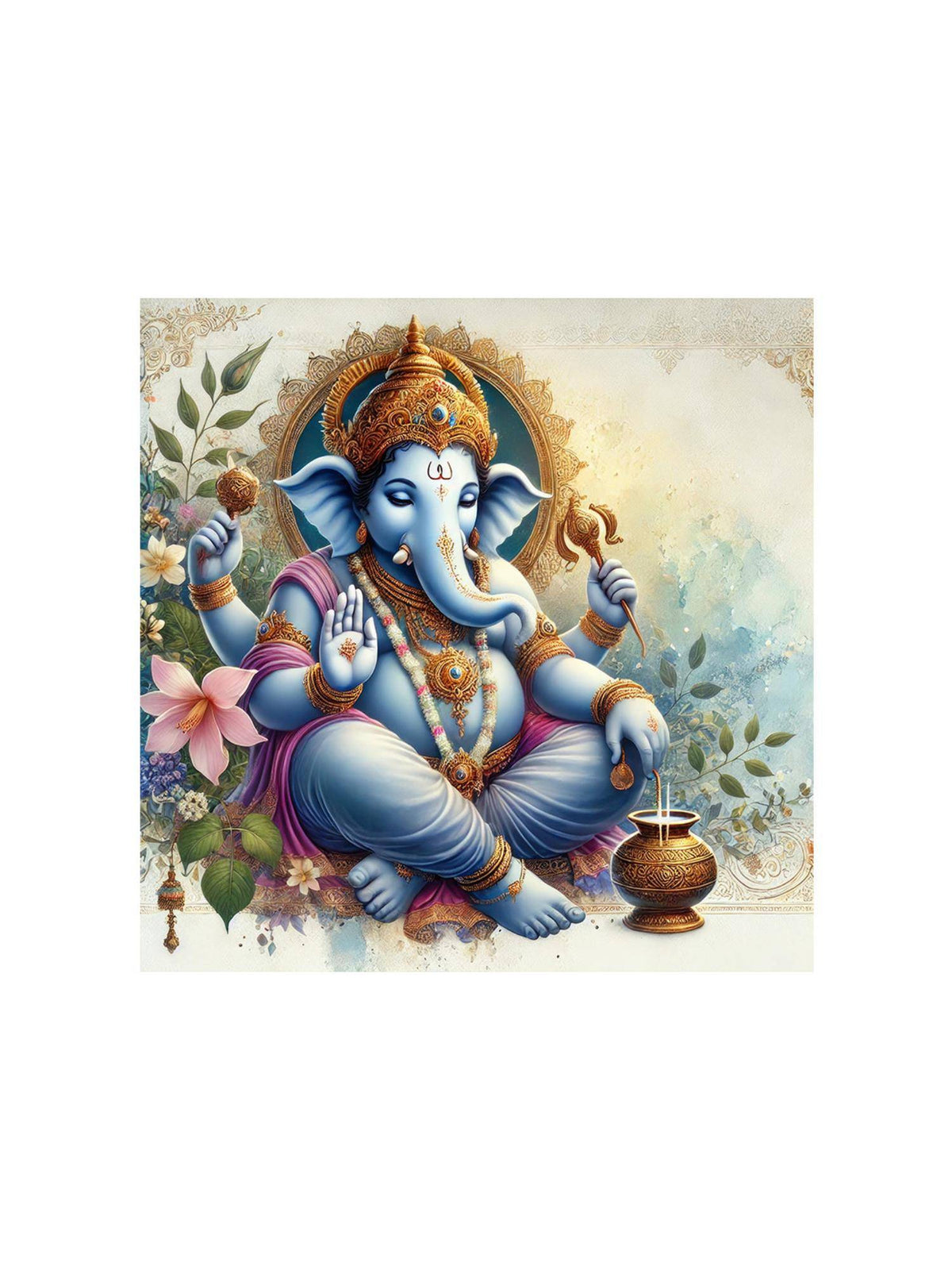 999Store Canvas Painting Indian Spiritual Art, Ganesh Wall Decor