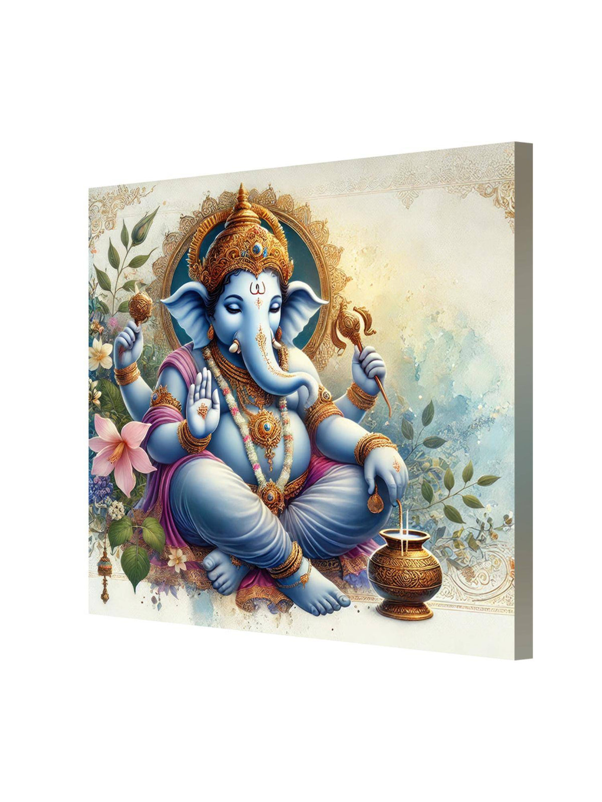 999Store Canvas Painting Indian Spiritual Art, Ganesh Wall Decor