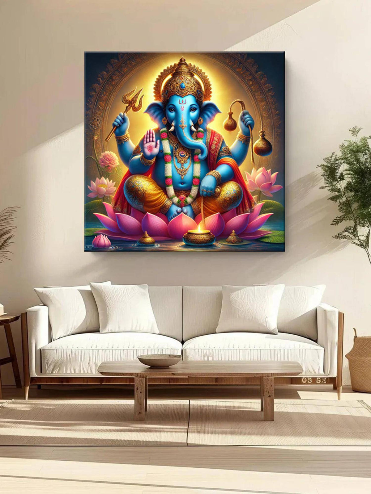 999Store Canvas Painting Ganesh Art, Hindu Wall Decor, Vastu