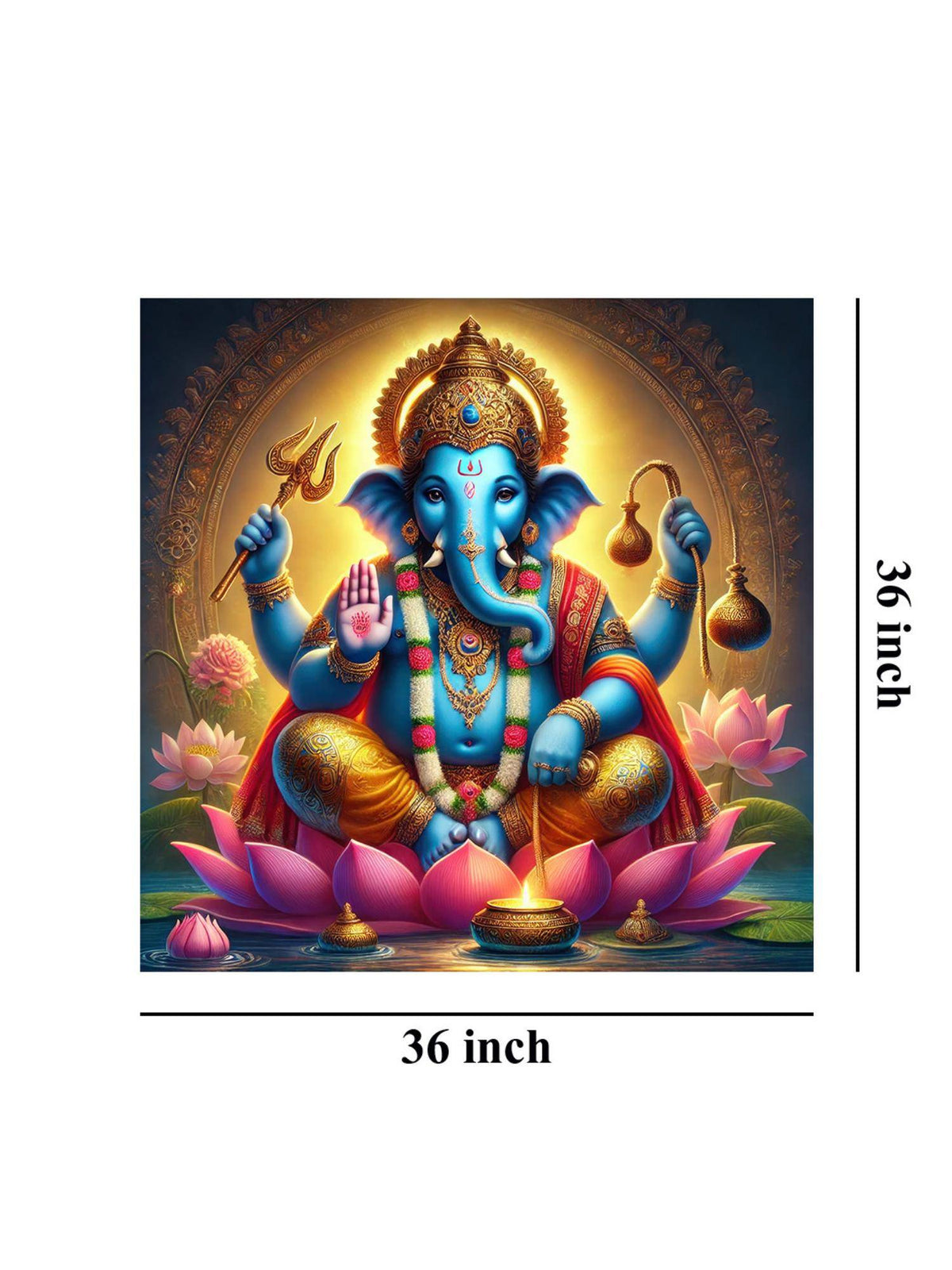 999Store Canvas Painting Ganesh Art, Hindu Wall Decor, Vastu