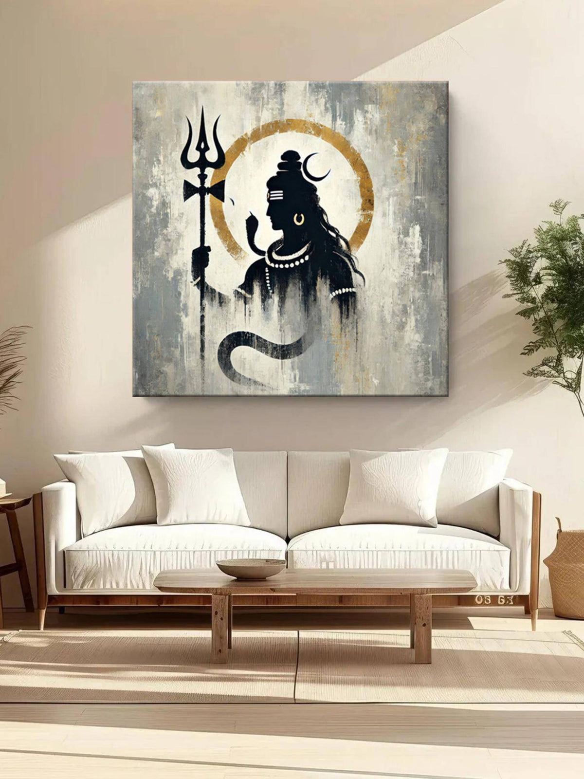 999Store Mystical Silhouette Of Lord Shiva With Trishul - Canvas Painting