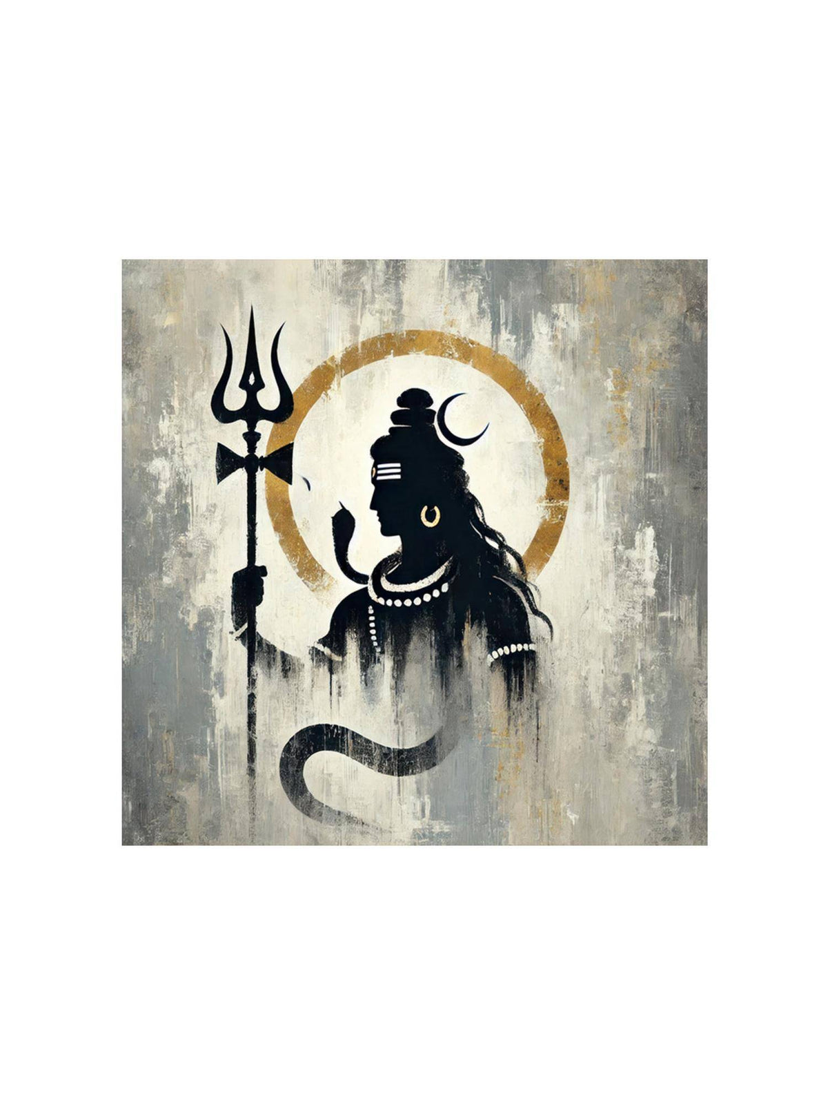 999Store Mystical Silhouette Of Lord Shiva With Trishul - Canvas Painting