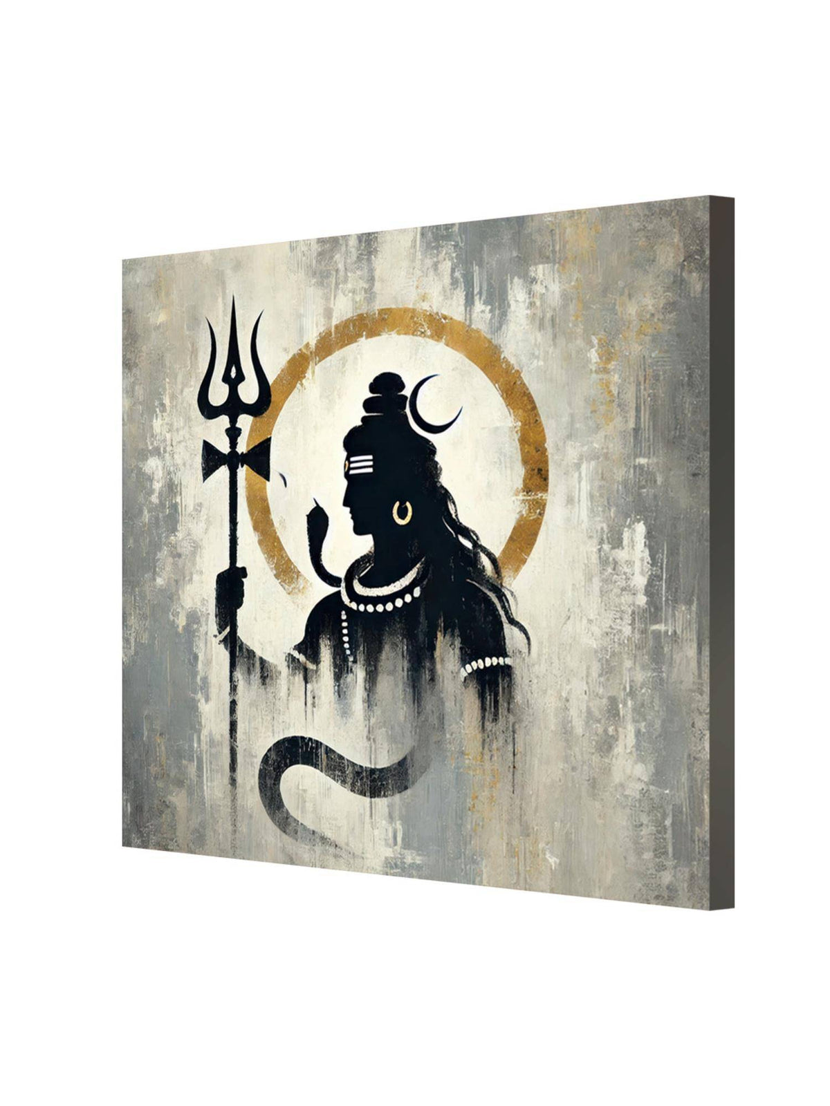 999Store Mystical Silhouette Of Lord Shiva With Trishul - Canvas Painting