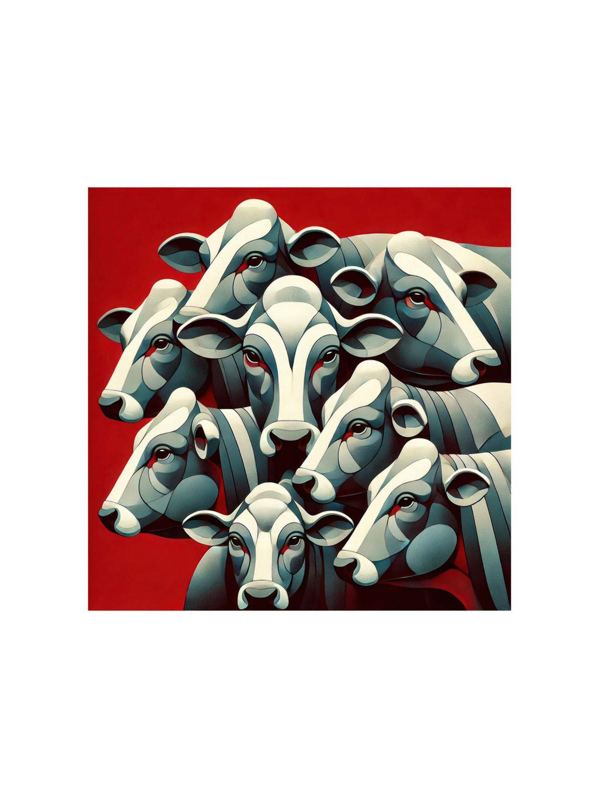 999Store Abstract Representation Of Cows In A Herd - Canvas Painting · Free Size