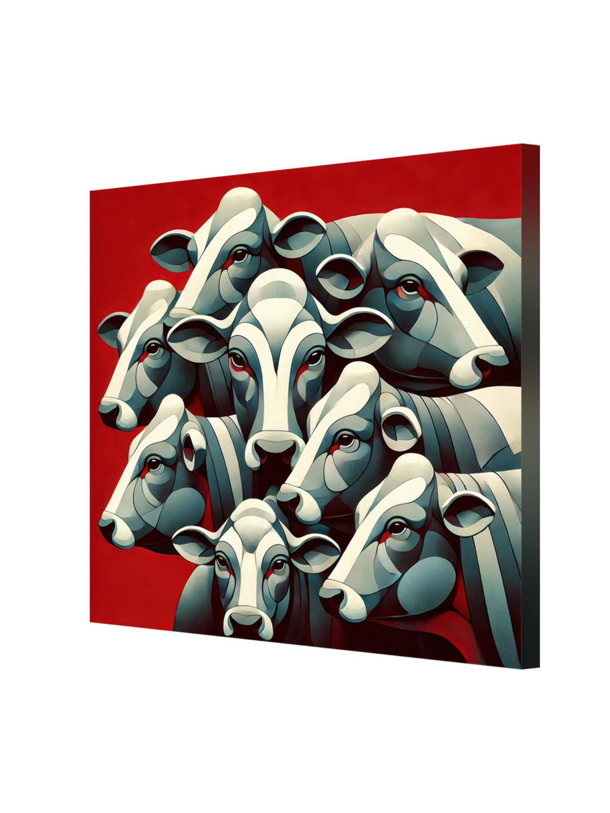 999Store Abstract Representation Of Cows In A Herd - Canvas Painting