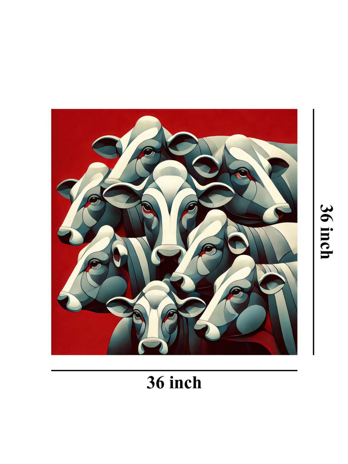 999Store Abstract Representation Of Cows In A Herd - Canvas Painting