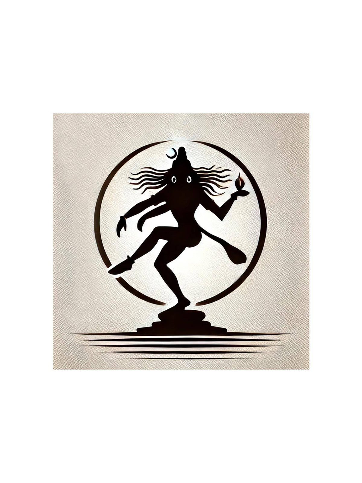 999Store Minimalist Silhouette Of Nataraja In Cosmic Dance - Canvas Painting