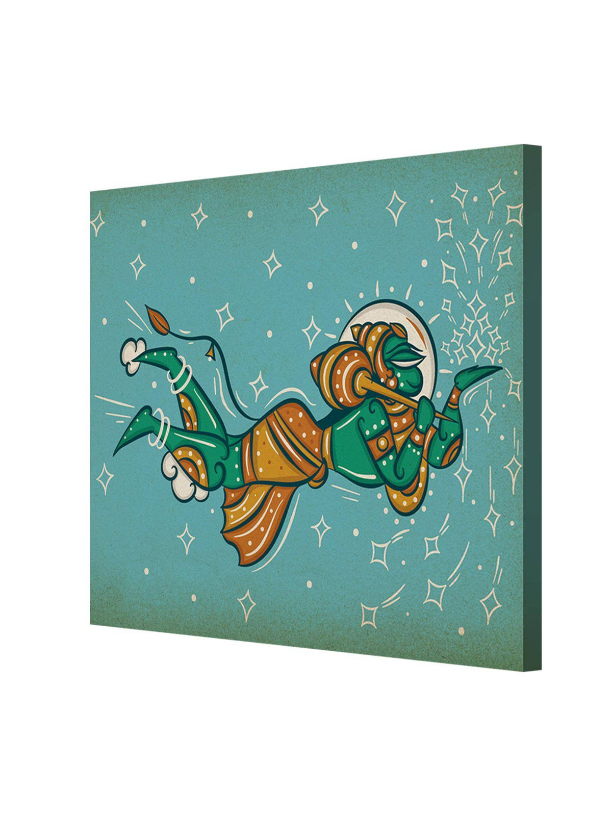 999Store Mythical Hanuman Flying With The Mountain Of Herbs In Indian Folk Style - Canvas Painting