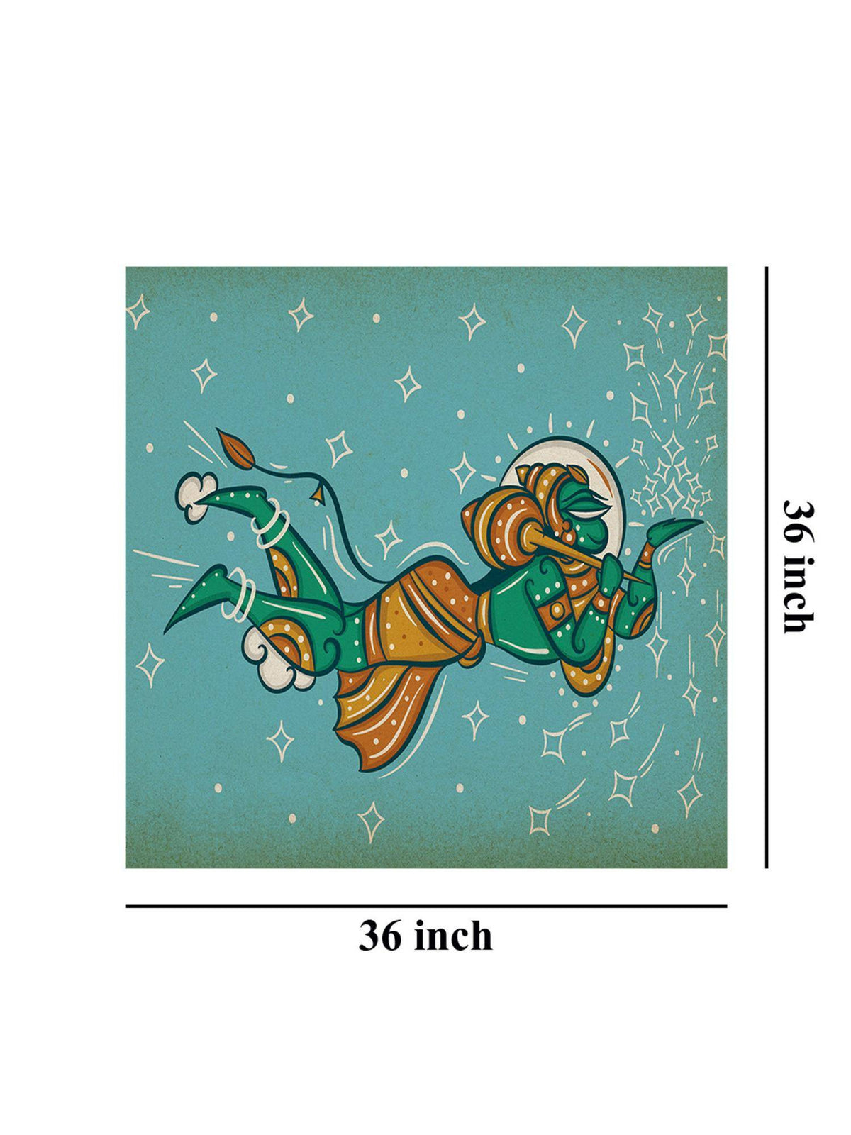 999Store Mythical Hanuman Flying With The Mountain Of Herbs In Indian Folk Style - Canvas Painting