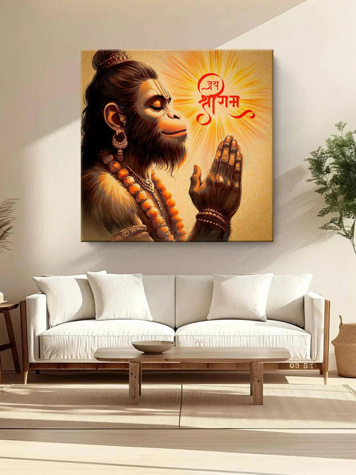 999Store Hanuman's Fiery Aura Canvas Painting