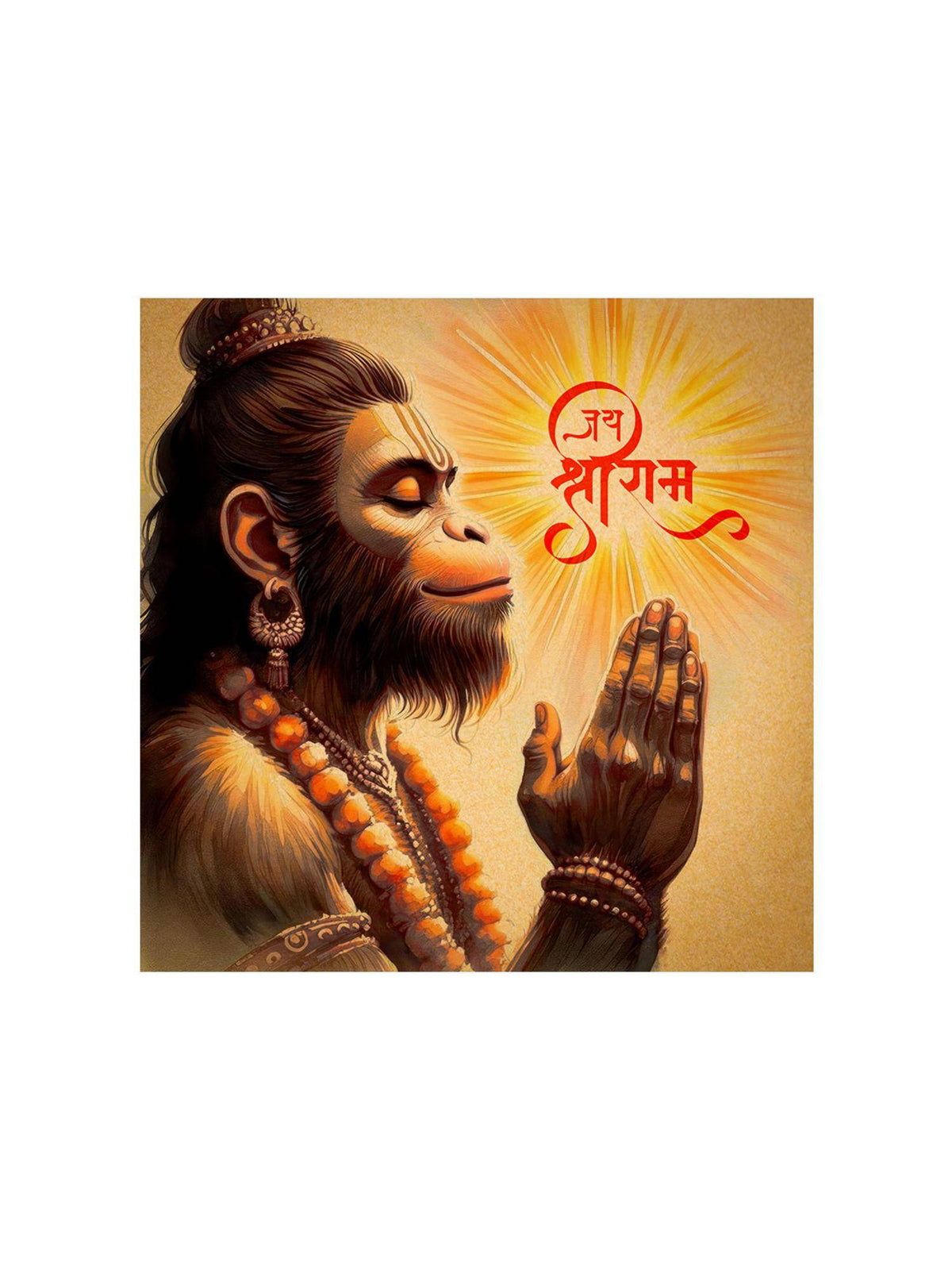 999Store Hanuman's Fiery Aura Canvas Painting