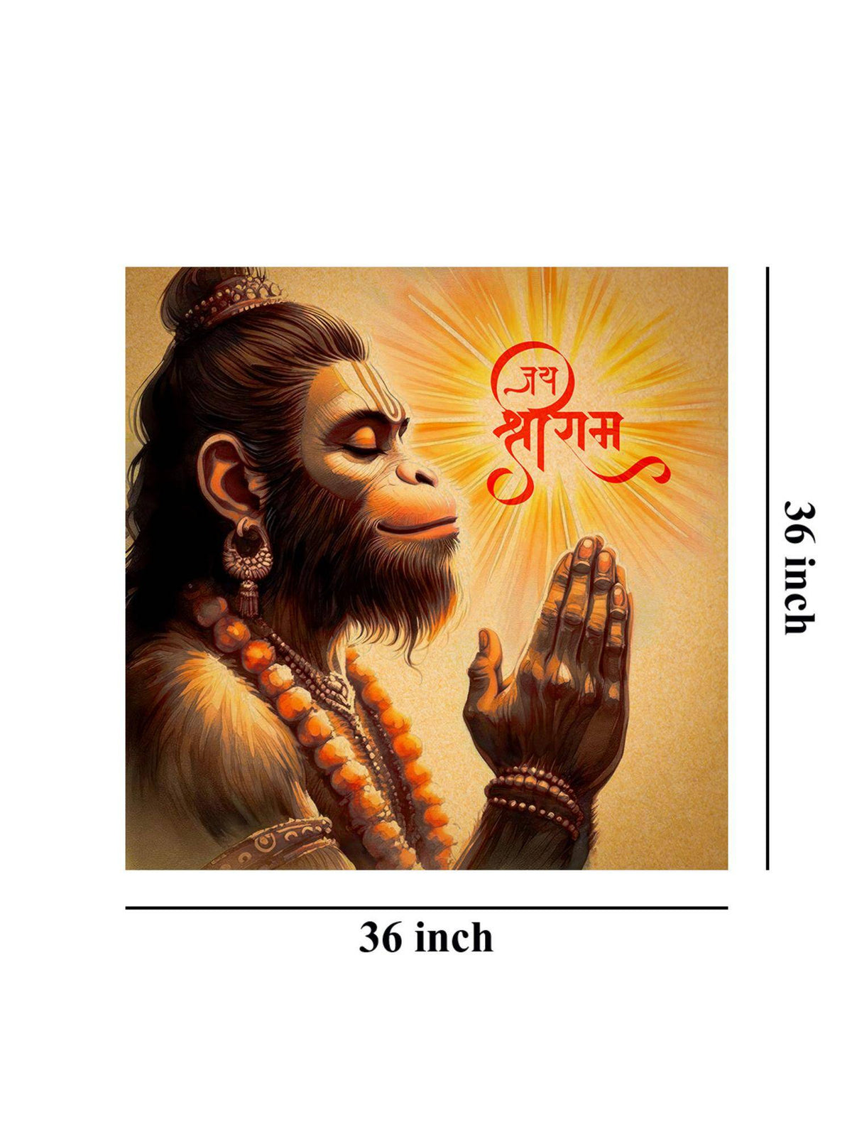 999Store Hanuman's Fiery Aura Canvas Painting