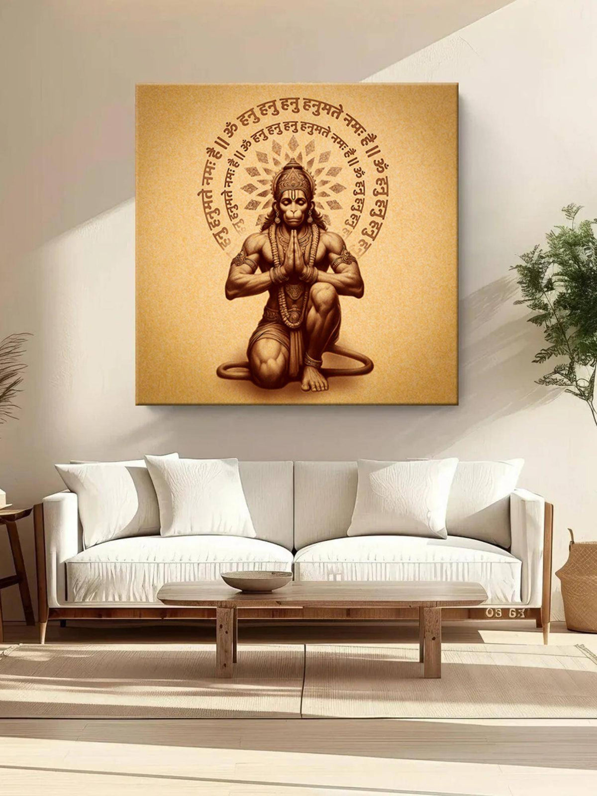 999Store Divine Hanuman Meditation Canvas Painting