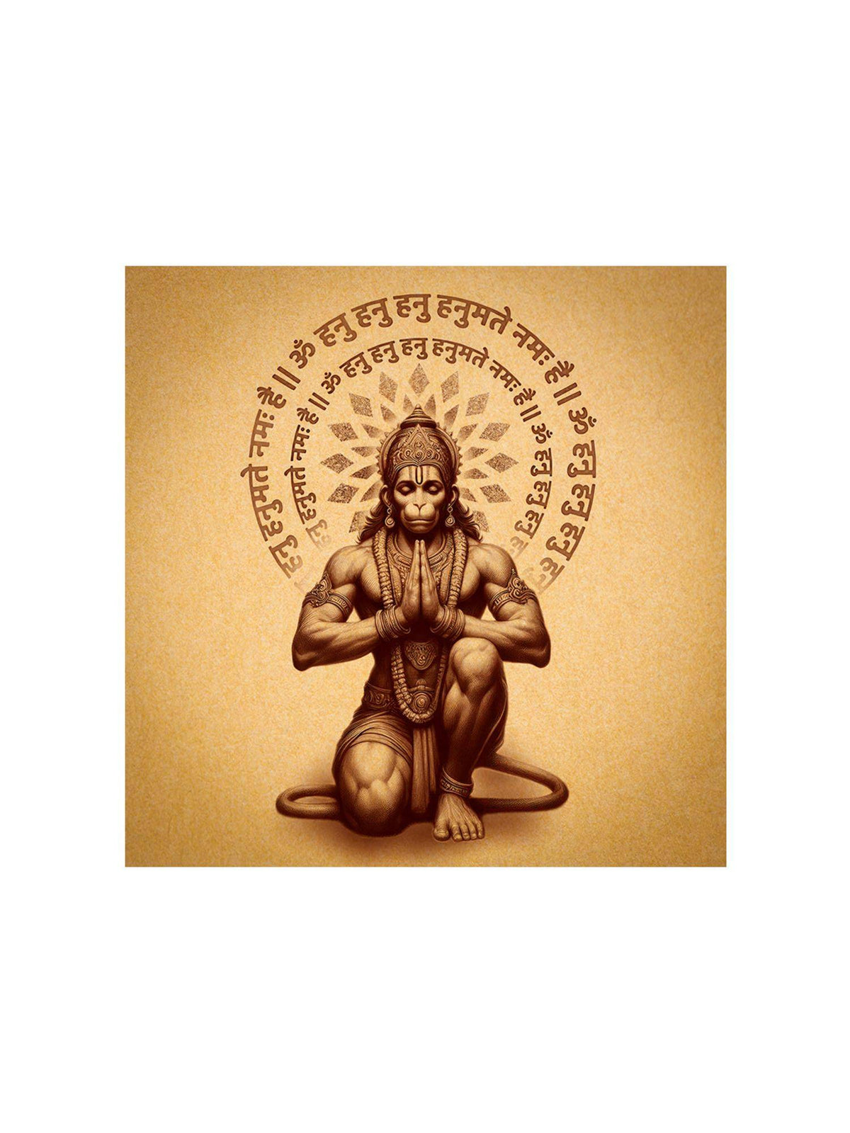 999Store Divine Hanuman Meditation Canvas Painting