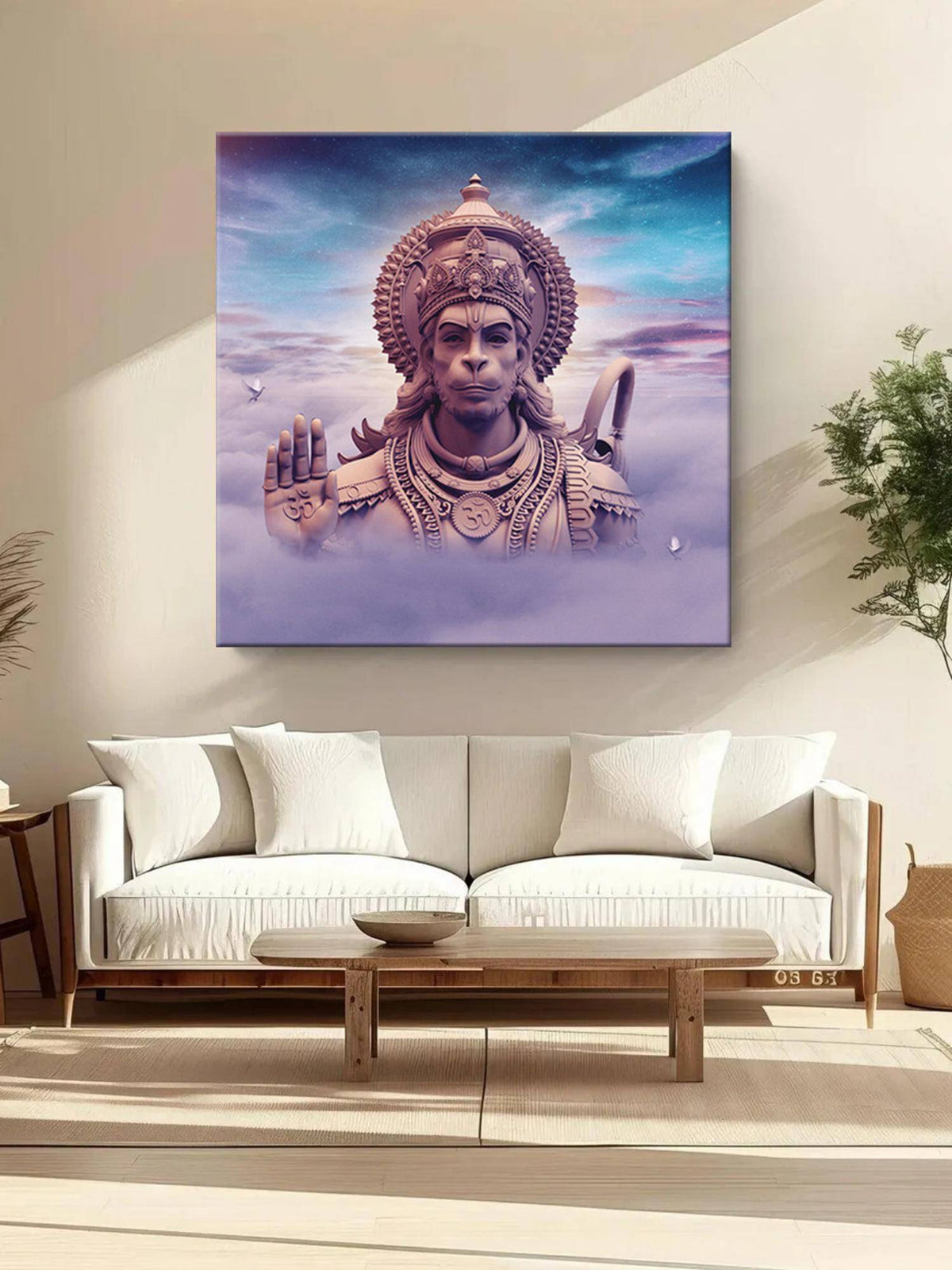 999Store Chakra Meditation Hanuman Canvas Painting