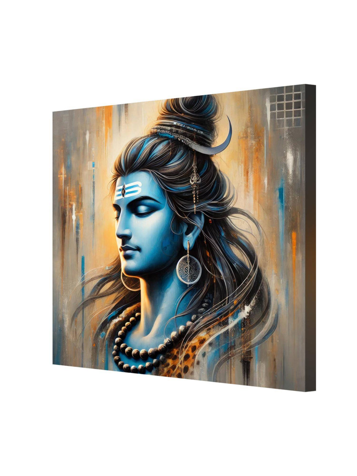 999Store Peaceful Shiva Portrait Canvas Painting