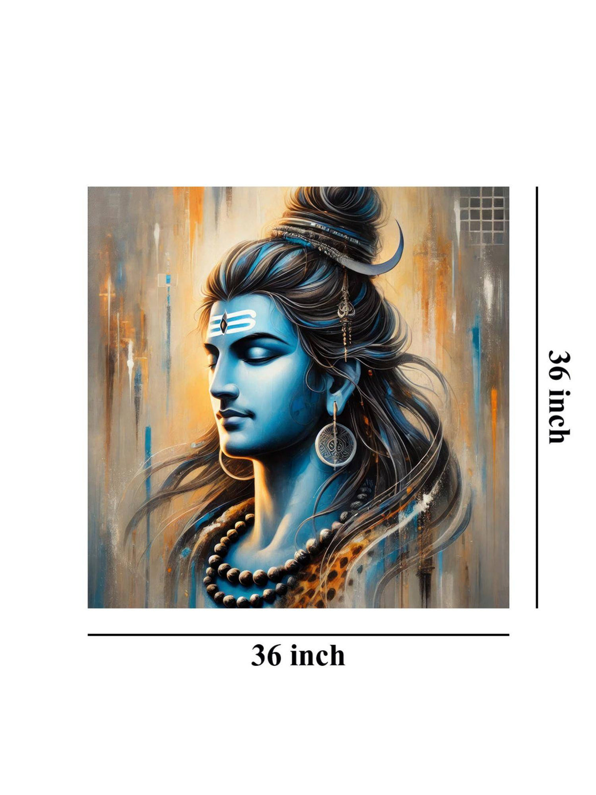 999Store Peaceful Shiva Portrait Canvas Painting