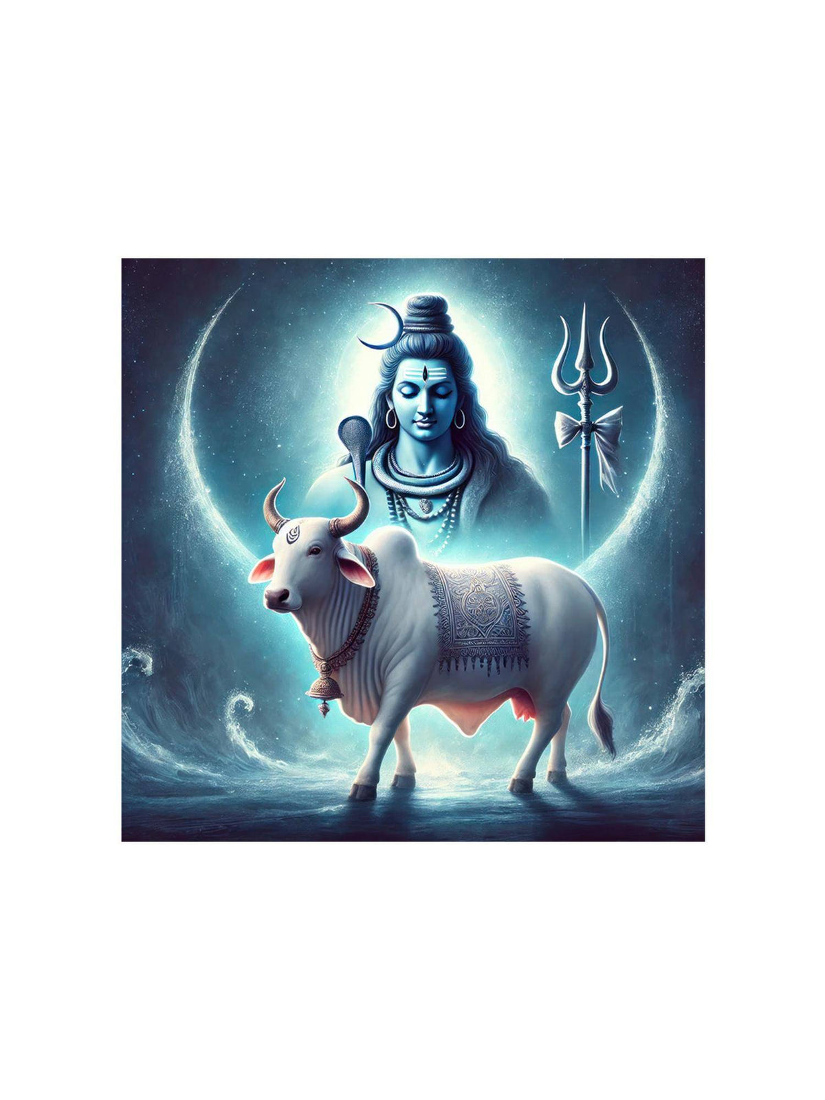 999Store Shiva With Nandi Canvas Painting