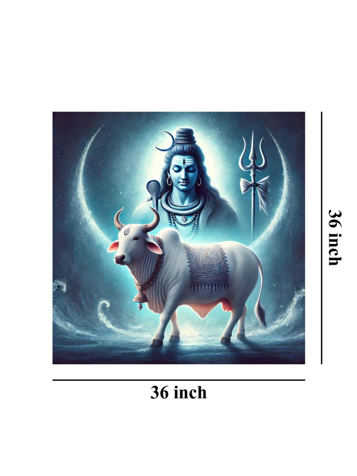 999Store Shiva With Nandi Canvas Painting