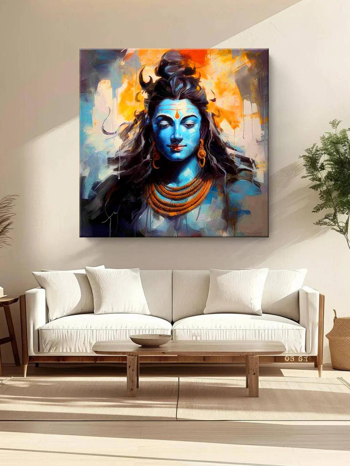 999Store Abstract Shiva Canvas Painting · Free Size