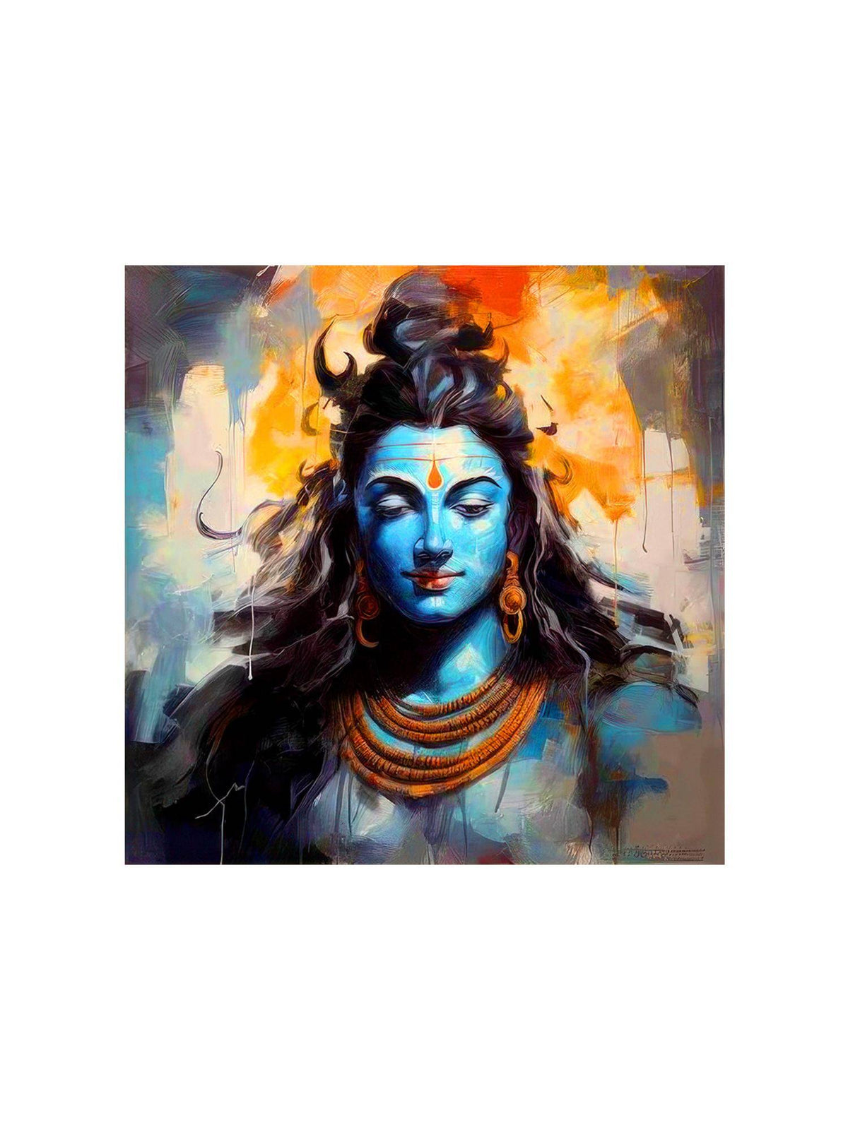 999Store Abstract Shiva Canvas Painting · Free Size